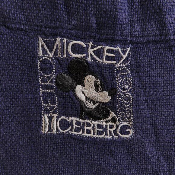Iceberg Shirt Disney Medium Blue Long Sleeve Button Up Mickey Mouse Embroidery - Picture 8 of 16